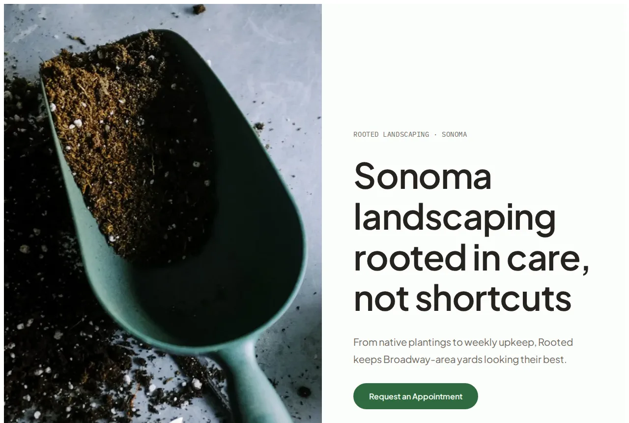 Demo website built for a landscaper in Sonoma